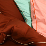 Cotton percale Bedding set- Brandy brown