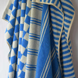Check bath towel - Aqua blue