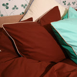 Cotton percale Bedding set- Brandy brown