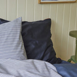 Cotton percale Pillowcase - Blue shirt stripe