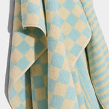 Check bath towel - Pale blue