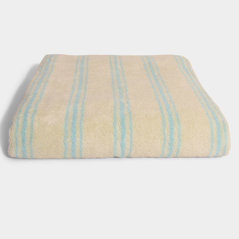 Retro stripe bath sheet - Pale blue (100x150 cm)