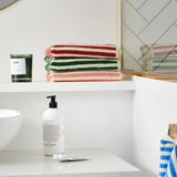 Stripe Hand towel - Pine green (45x65 cm)