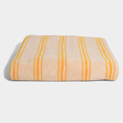 Retro stripe bath sheet - Yellow (100x150 cm)