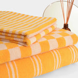 Retro stripe bath sheet - Yellow (100x150 cm)