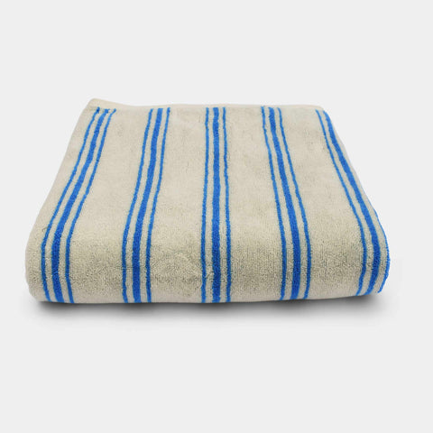 Retro stripe bath sheet - Aqua blue (100x150 cm)