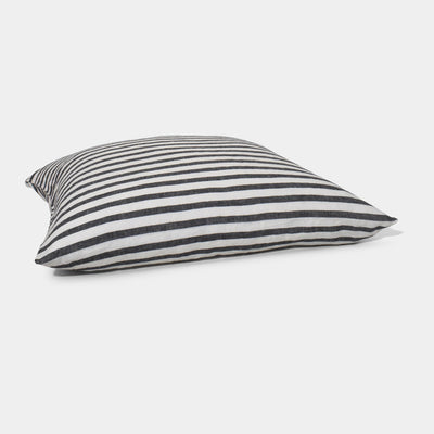 LINEN pillow case Black stripe