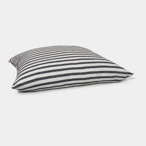 Linen pillow case - Black stripe