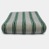 Retro stripe bath sheet - Pine green (100x150 cm)