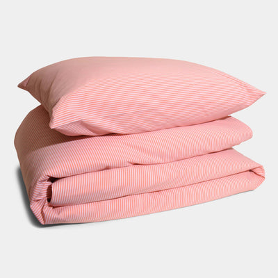 COTTON PERCALE stripe pillow case Orange stripe