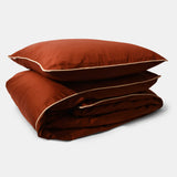 Cotton percale Bedding set- Brandy brown