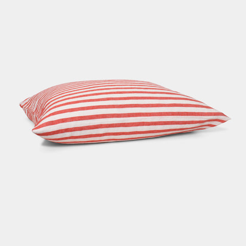 Linen pillowcase - Red stripe