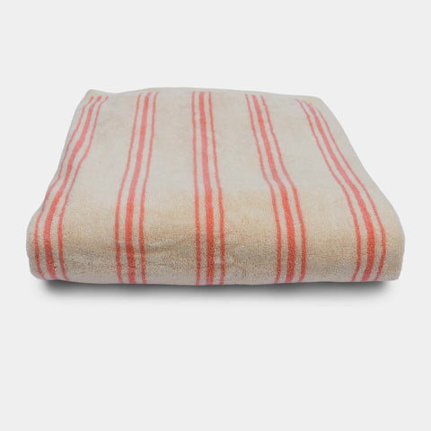 Retro stripe bath sheet - Rose (100x150 cm)