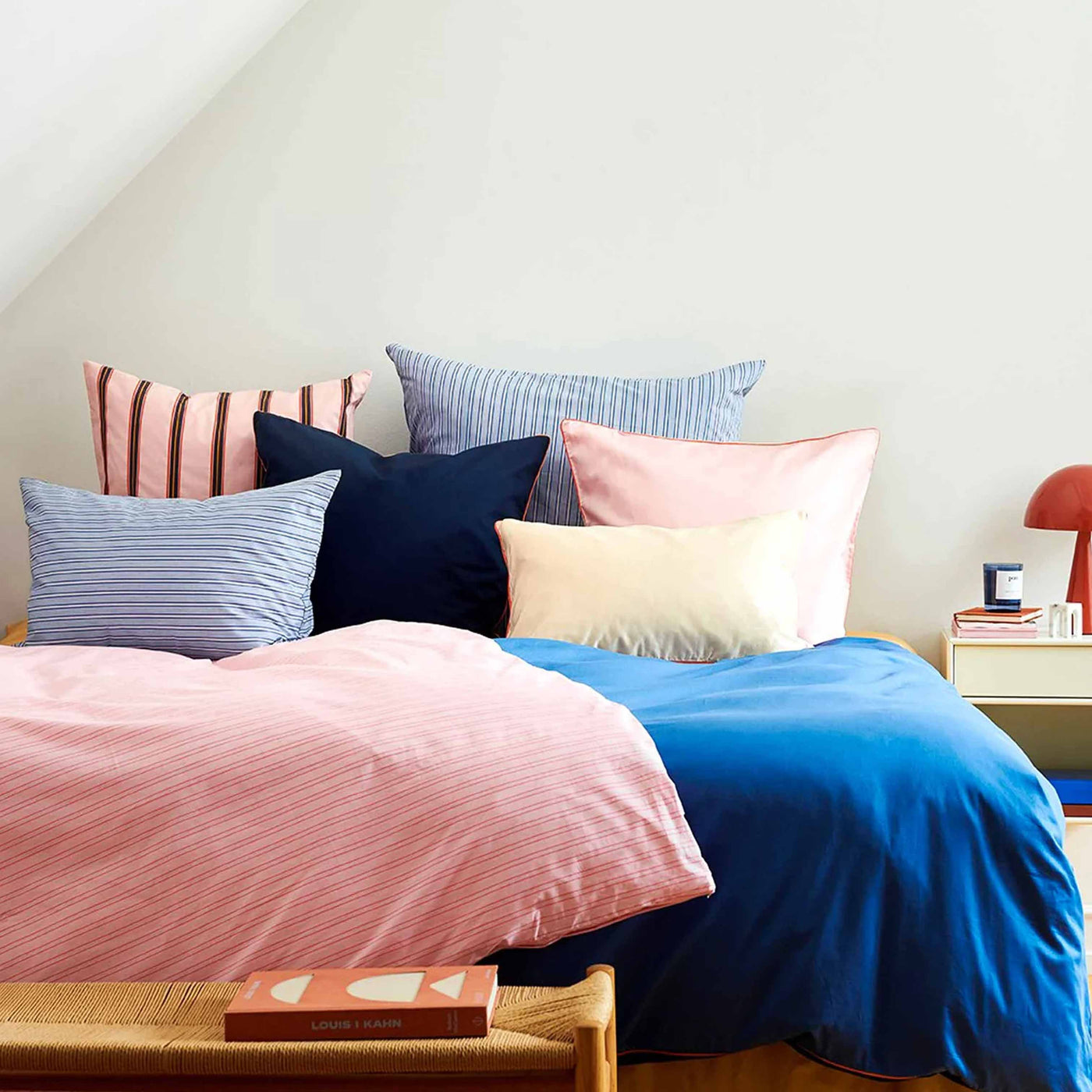 COTTON PERCALE stripe bedding Pink shirt stripe