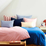 Cotton percale Pillowcase - Pink shirt stripe