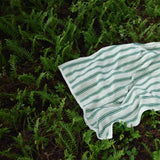 Retro stripe bath sheet - Pine green (100x150 cm)