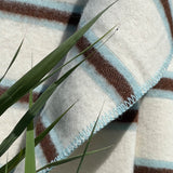 Wool Blanket - Light blue & cream stripe