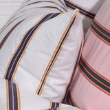 Cotton percale Bedding set- Cream dobby stripe