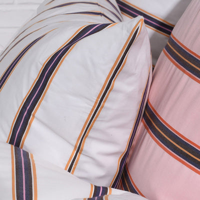 COTTON PERCALE stripe bedding Cream dobby stripe
