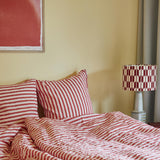 Linen Bedding set - Red stripe