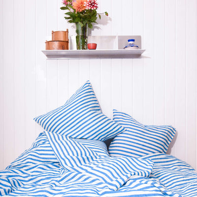LINEN bedding Blue stripe