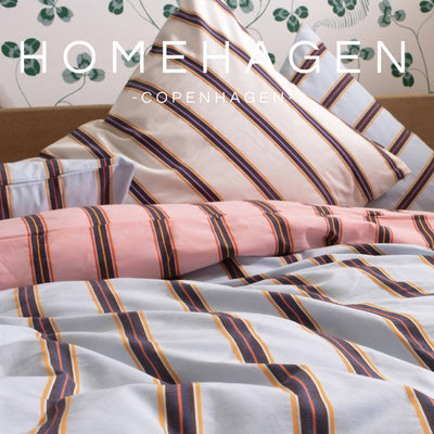 COTTON PERCALE stripe bedding Blue dobby stripe