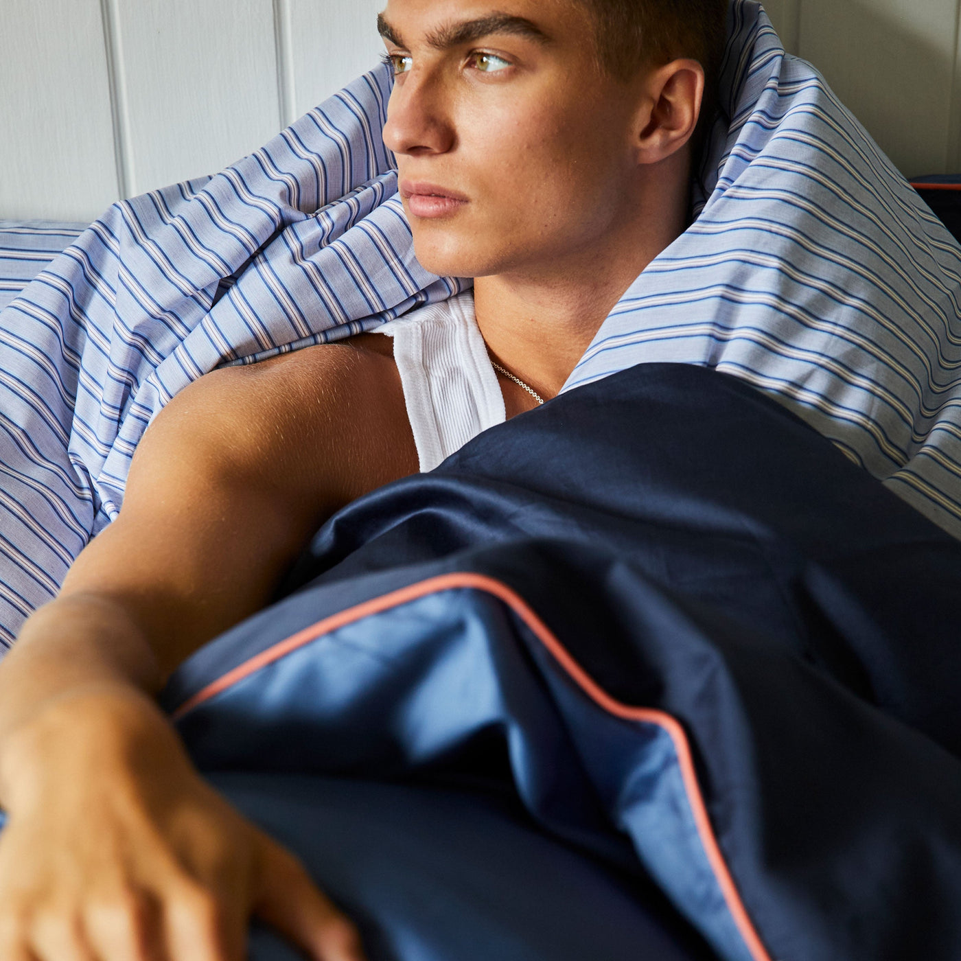COTTON SATEEN pillow case Dusty blue
