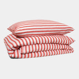 Linen Bedding set - Red stripe