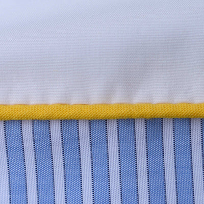COTTON PERCALE stripe bedding Blue stripe Yellow piping