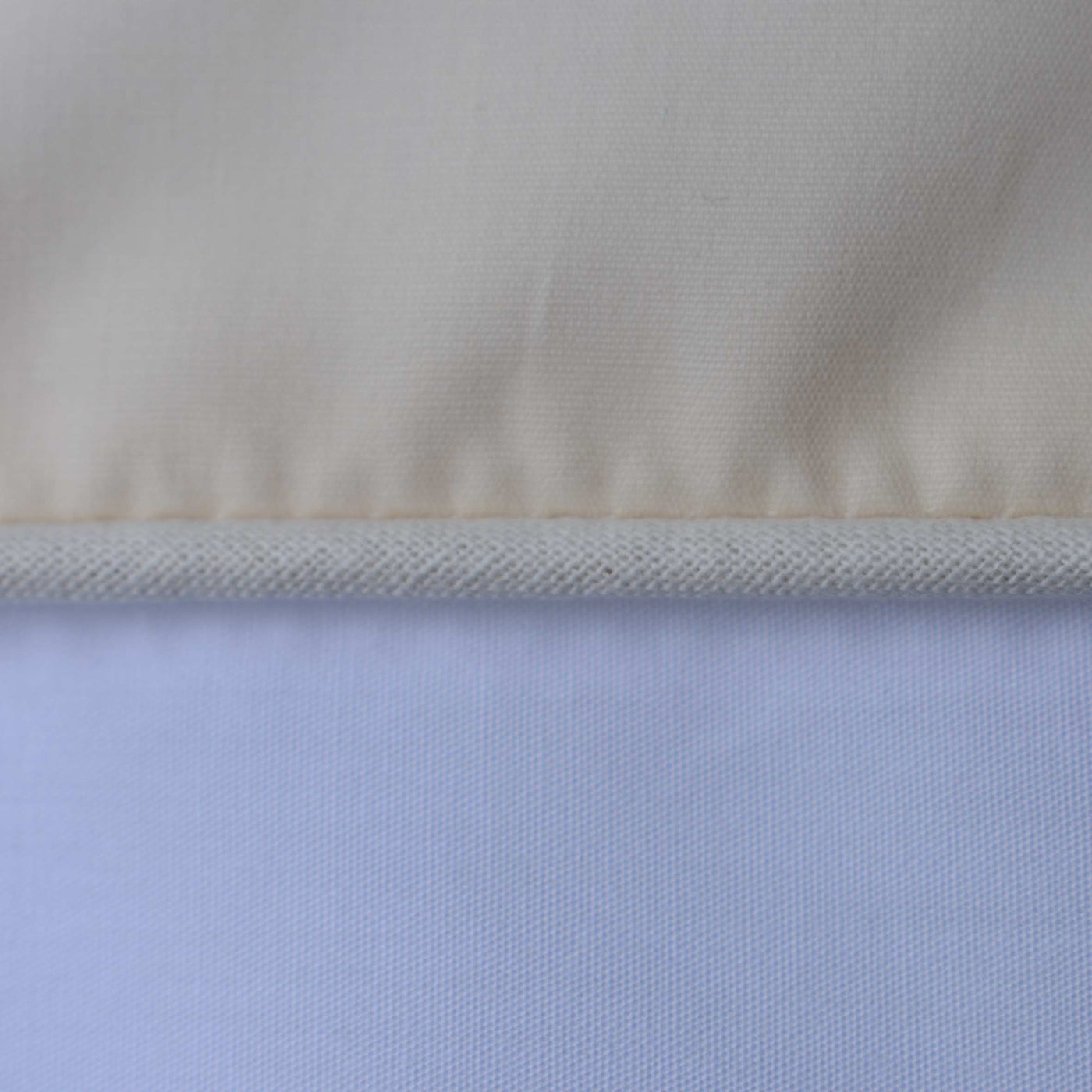 COTTON PERCALE duvet cover set, Cream & white with cream piping