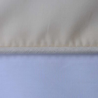 COTTON PERCALE duvet cover set, Cream & white with cream piping