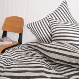 Linen Bedding set - Black stripe