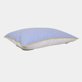 Cotton percale Pillowcase - Blue stripe Yellow piping