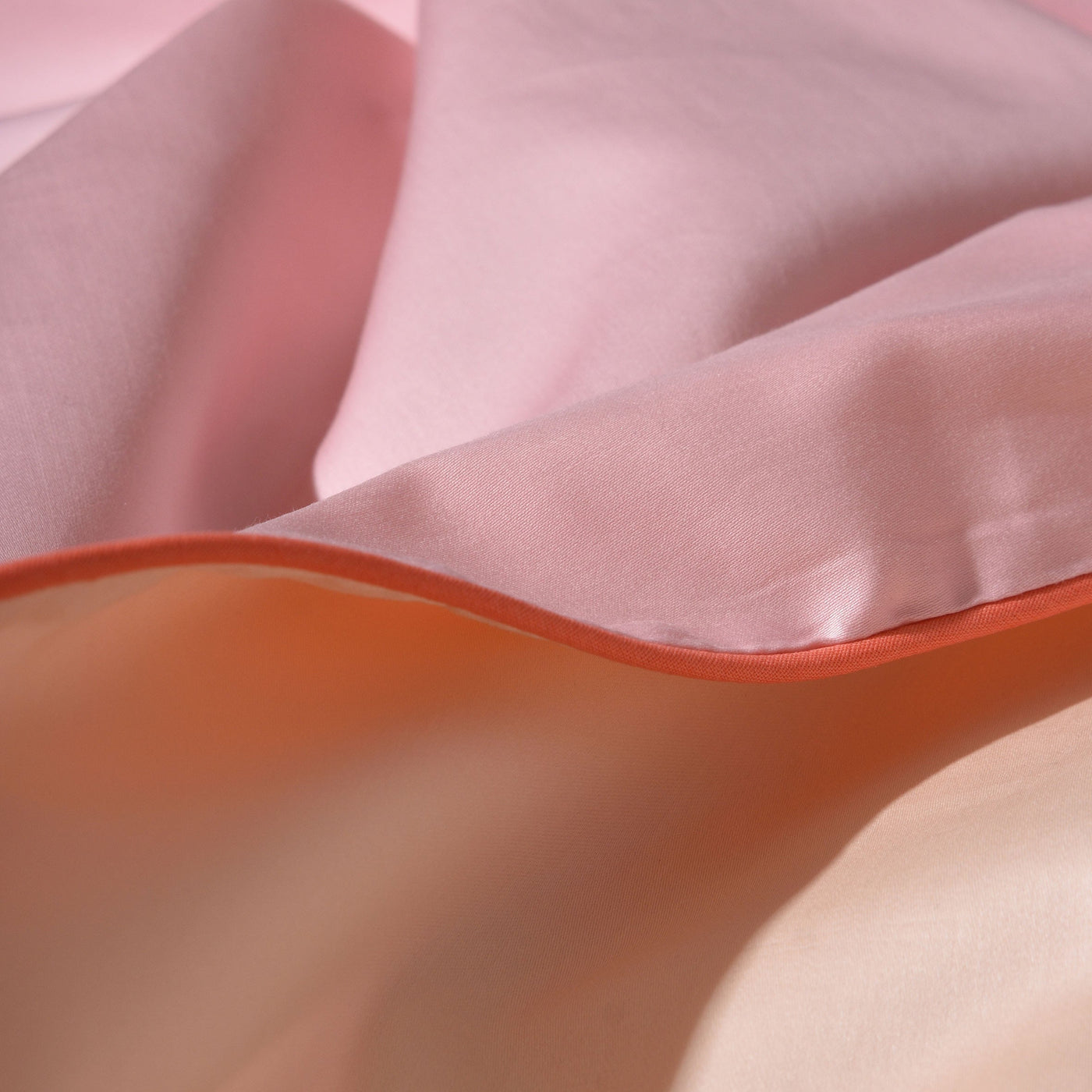 COTTON SATEEN pillow case Light pink & cream