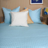 Cotton sateen bedspread - Pale blue