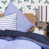 Cotton percale Bedding set- Blue shirt stripe