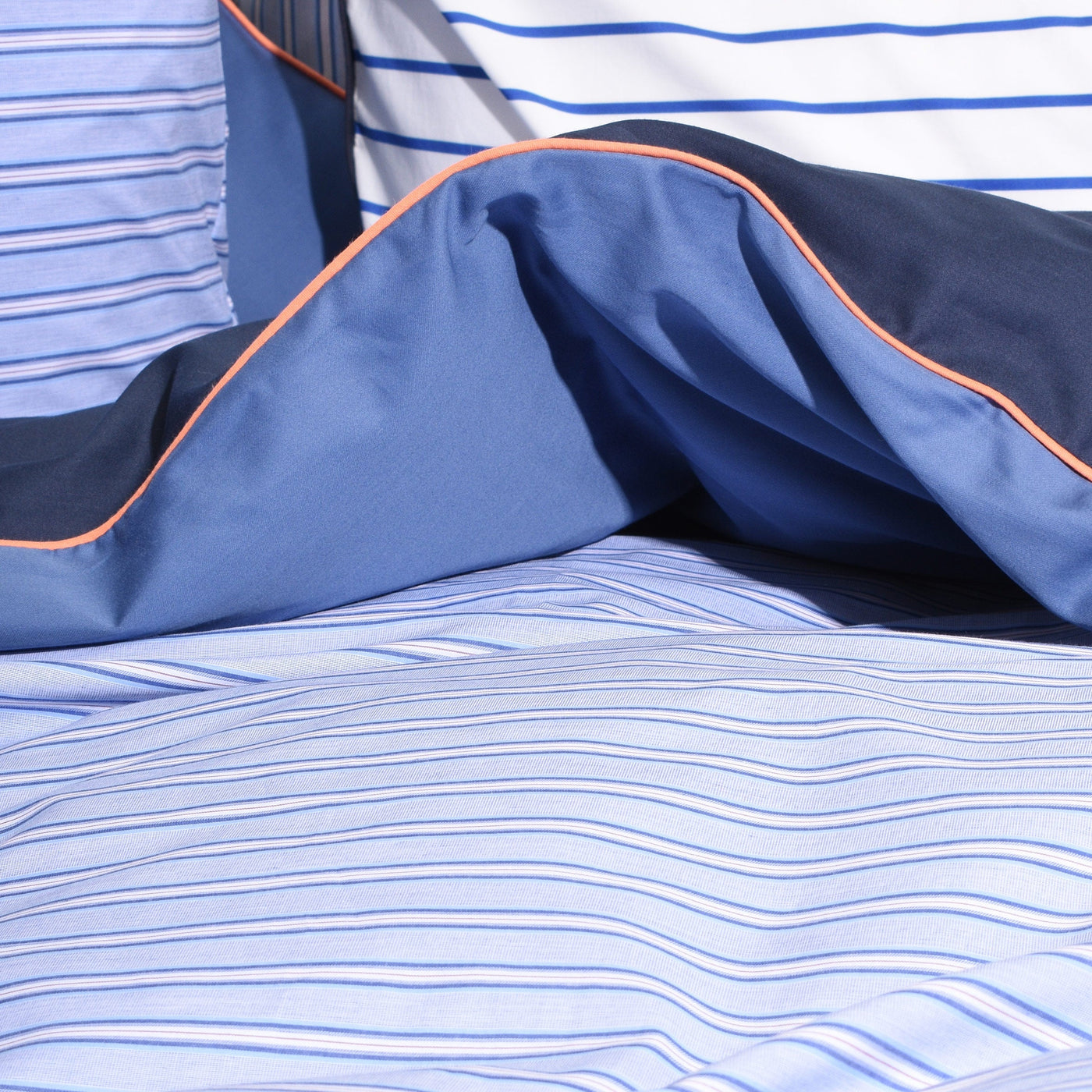 COTTON PERCALE stripe bedding Blue shirt stripe