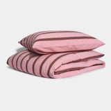 Cotton percale Bedding set- Pink dobby stripe