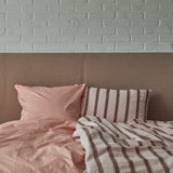 Cotton percale Bedding set- Pink dobby stripe