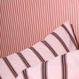 Cotton percale Bedding set- Pink dobby stripe